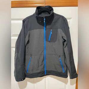 Killtec Men's Performance Jacket in Black and Gray with Blue Zippers